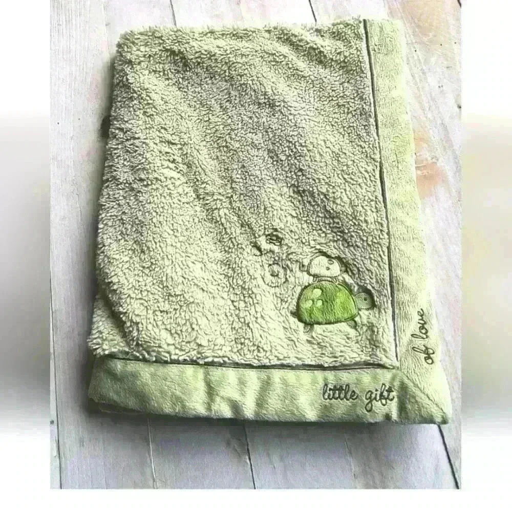 Koala Baby Turtles Bee Little Gift of Love Green Brown Fluffy Plush Baby Blanket